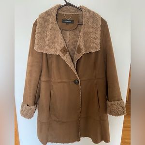 Ellen Tracy Brown Pea Coat  Size Large